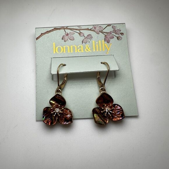 NWT Lonna & Lilly Mother of Pearl and Gold tone dangle earrings! - Picture 10 of 10